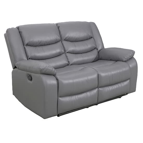 Sorrento Bonded Leather Recliner 2 Seater Sofa In Dark Grey