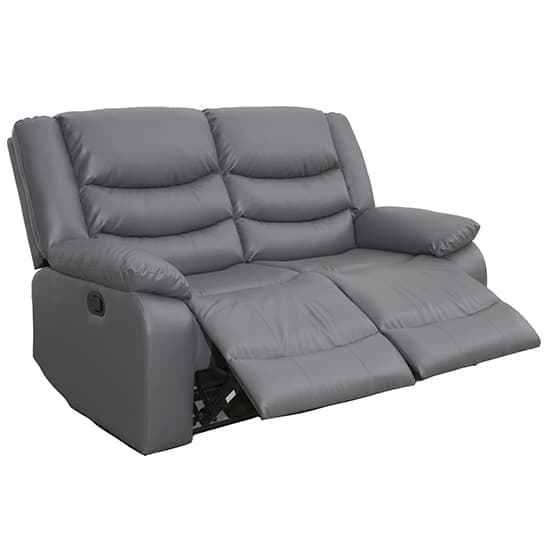 Sorrento Bonded Leather Recliner 2 Seater Sofa In Dark Grey