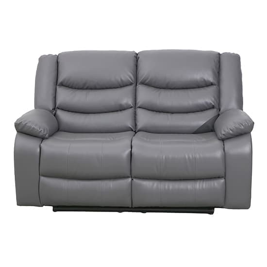 Sorrento Bonded Leather Recliner 2 Seater Sofa In Dark Grey