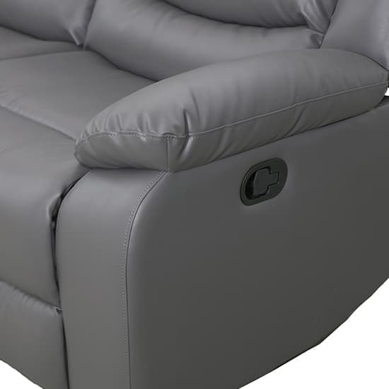 Sorrento Bonded Leather Recliner 2 Seater Sofa In Dark Grey