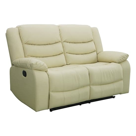 Sorrento Bonded Leather Recliner 2 Seater Sofa In Ivory