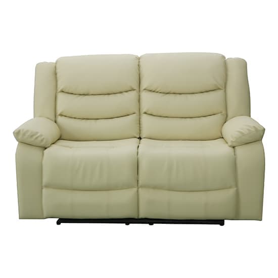 Sorrento Bonded Leather Recliner 2 Seater Sofa In Ivory