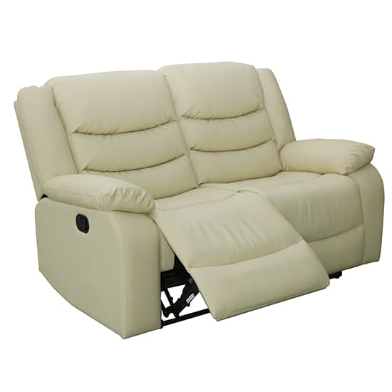 Sorrento Bonded Leather Recliner 2 Seater Sofa In Ivory