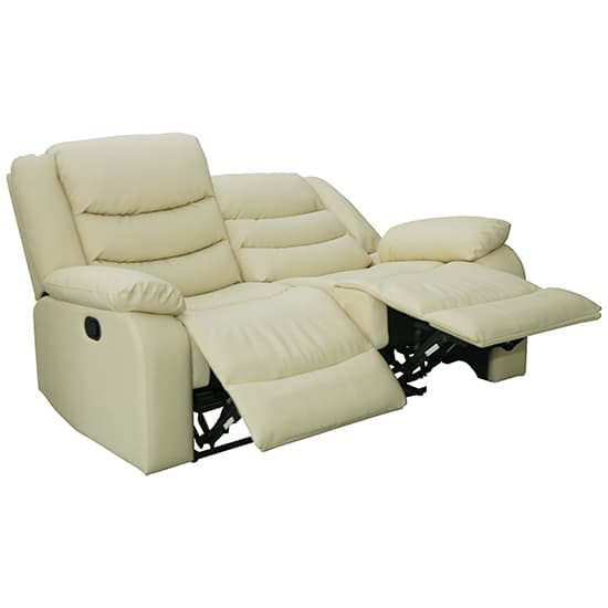 Sorrento Bonded Leather Recliner 2 Seater Sofa In Ivory