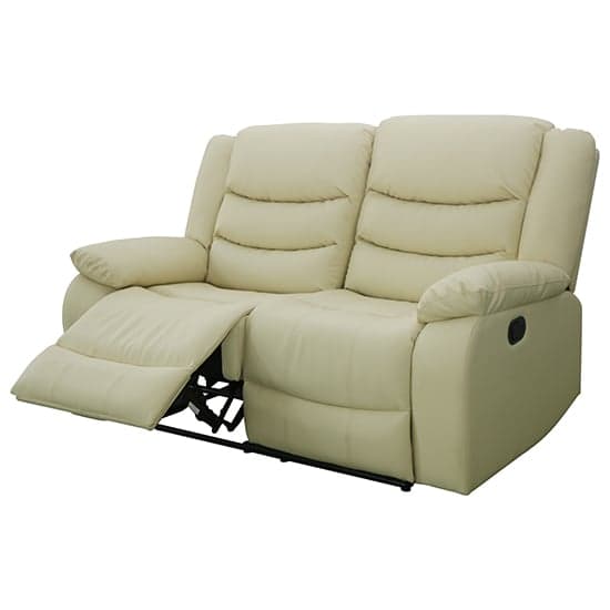 Sorrento Bonded Leather Recliner 2 Seater Sofa In Ivory