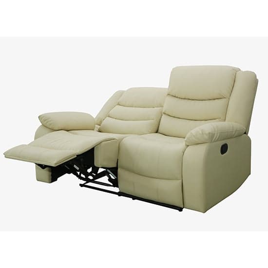 Sorrento Bonded Leather Recliner 2 Seater Sofa In Ivory