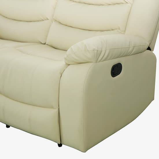 Sorrento Bonded Leather Recliner 2 Seater Sofa In Ivory