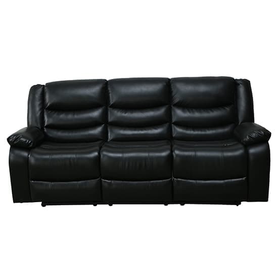 Sorrento Bonded Leather Recliner 3 Seater Sofa In Black