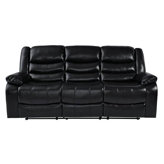 Sorrento Bonded Leather Recliner 3 Seater Sofa In Black