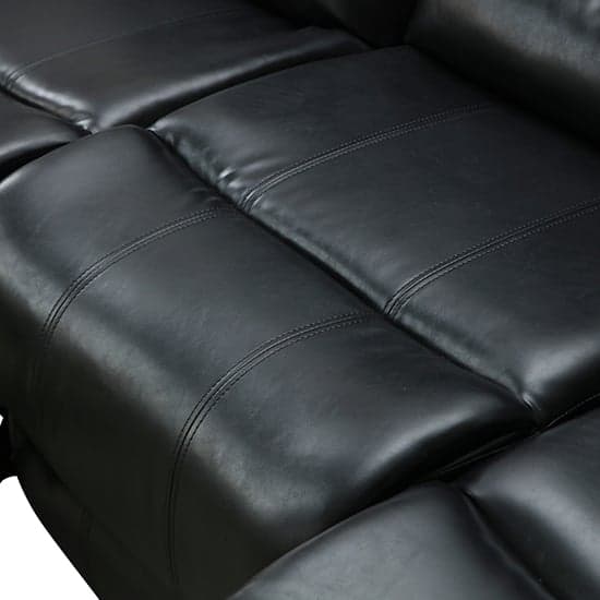 Sorrento Bonded Leather Recliner 3 Seater Sofa In Black