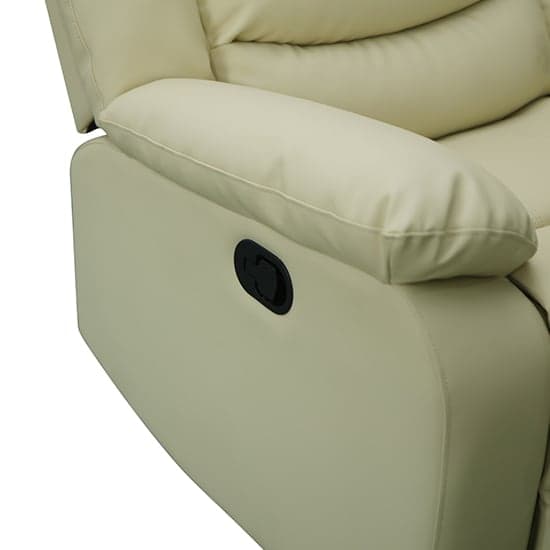 Sorrento Bonded Leather Recliner 3 Seater Sofa In Ivory