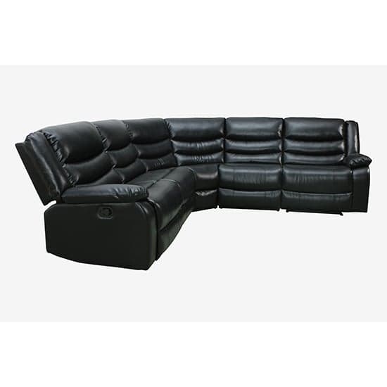 Sorrento Bonded Leather Recliner Corner Sofa In Black