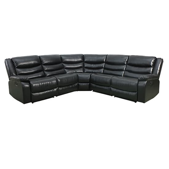 Sorrento Bonded Leather Recliner Corner Sofa In Black