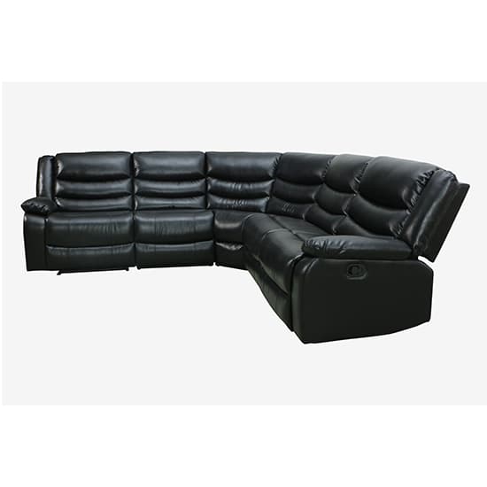 Sorrento Bonded Leather Recliner Corner Sofa In Black