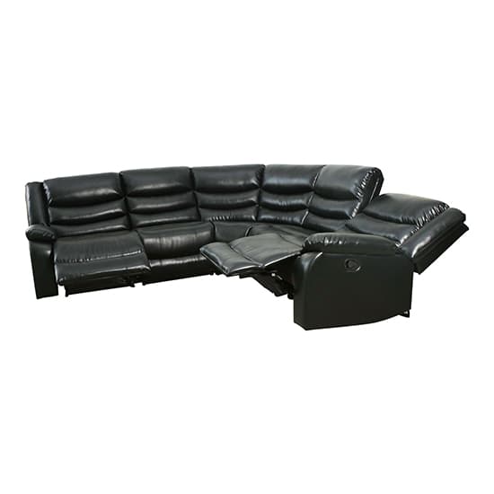 Sorrento Bonded Leather Recliner Corner Sofa In Black