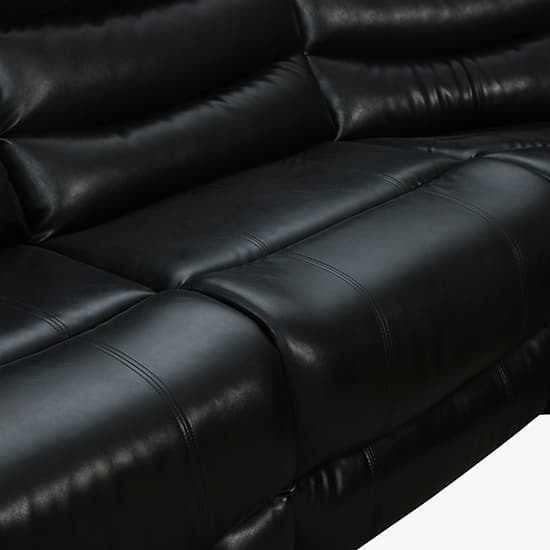 Sorrento Bonded Leather Recliner Corner Sofa In Black