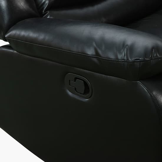 Sorrento Bonded Leather Recliner Corner Sofa In Black