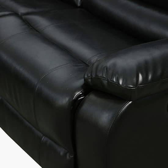 Sorrento Bonded Leather Recliner Corner Sofa In Black