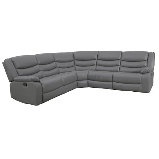 Sorrento Bonded Leather Recliner Corner Sofa In Dark Grey