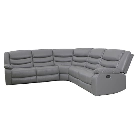 Sorrento Bonded Leather Recliner Corner Sofa In Dark Grey