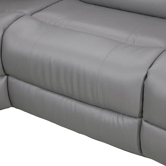 Sorrento Bonded Leather Recliner Corner Sofa In Dark Grey