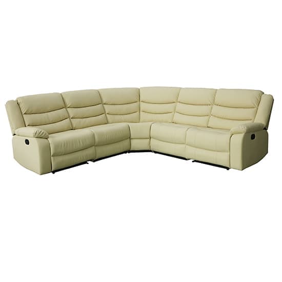 Sorrento Bonded Leather Recliner Corner Sofa In Ivory