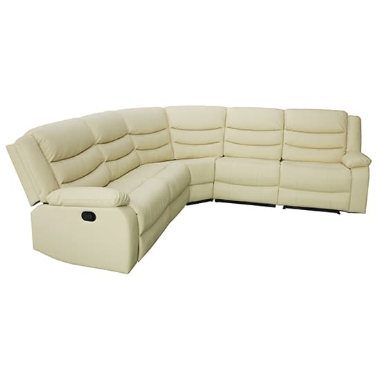 Sorrento Bonded Leather Recliner Corner Sofa In Ivory