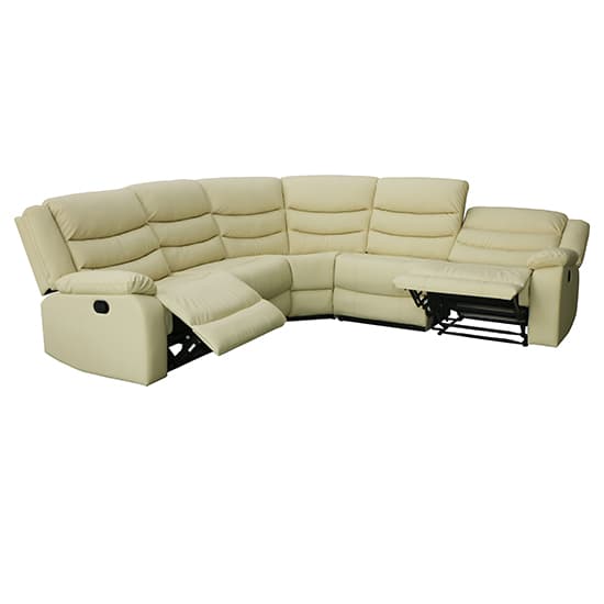 Sorrento Bonded Leather Recliner Corner Sofa In Ivory