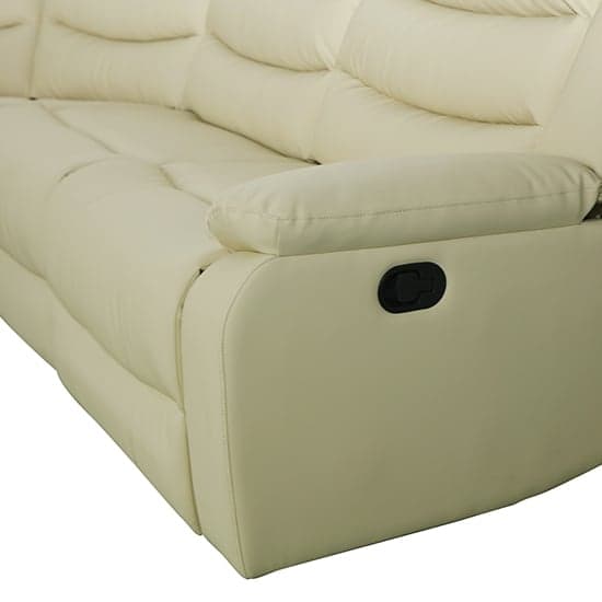 Sorrento Bonded Leather Recliner Corner Sofa In Ivory