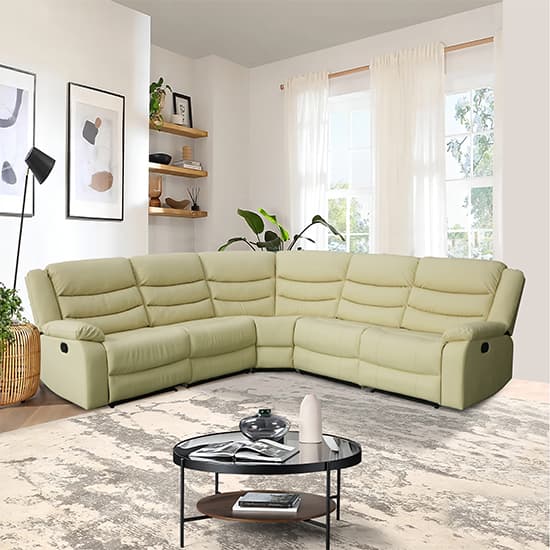 Sorrento Bonded Leather Recliner Corner Sofa In Ivory