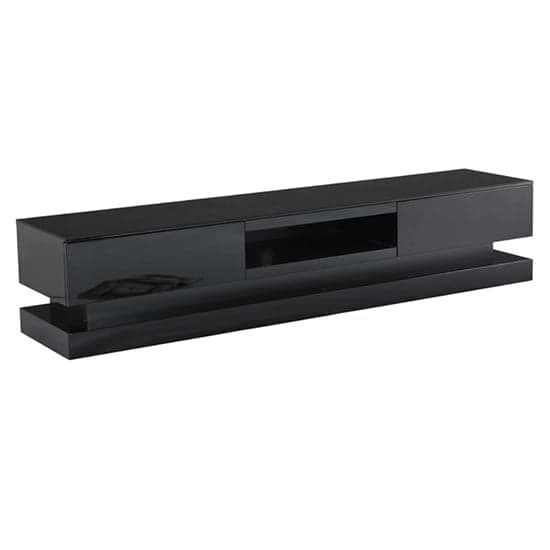 Stalely High Gloss TV Stand In Black With Multi LED Lighting