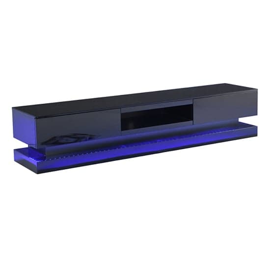 Stalely High Gloss TV Stand In Black With Multi LED Lighting