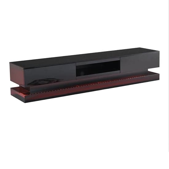 Stalely High Gloss TV Stand In Black With Multi LED Lighting