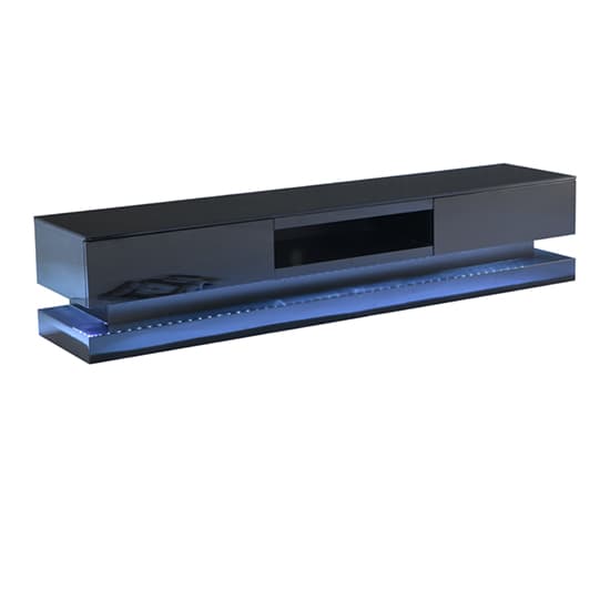 Stalely High Gloss TV Stand In Black With Multi LED Lighting