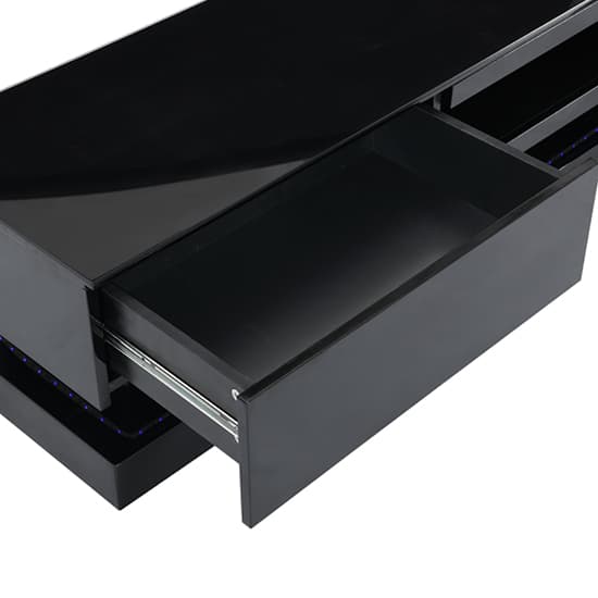 Stalely High Gloss TV Stand In Black With Multi LED Lighting