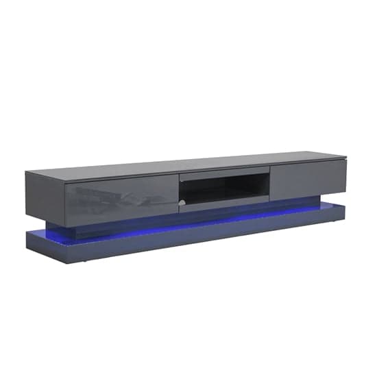 Stalely High Gloss TV Stand In Grey With Multi LED Lighting