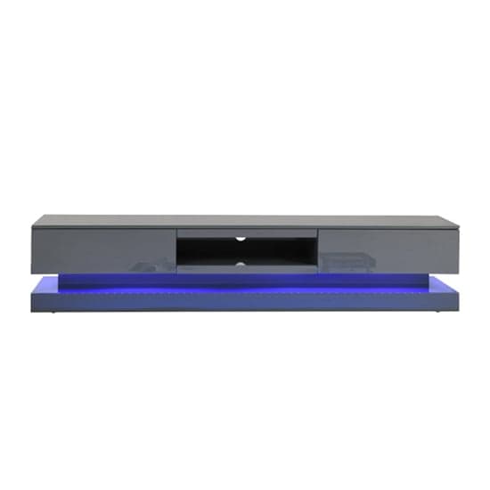 Stalely High Gloss TV Stand In Grey With Multi LED Lighting