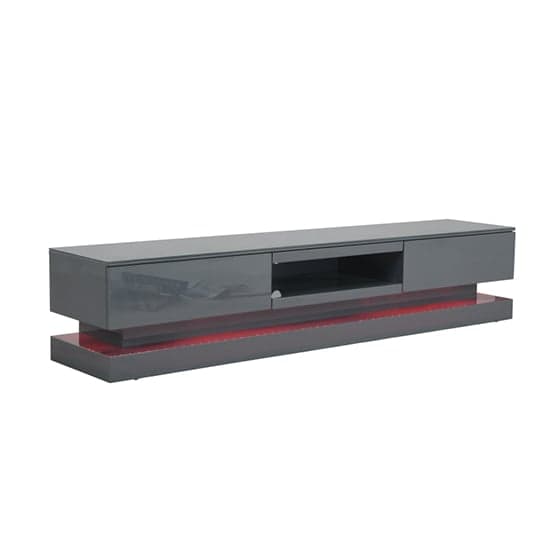 Stalely High Gloss TV Stand In Grey With Multi LED Lighting