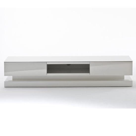 Stalely High Gloss TV Stand In White With Multi LED Lighting