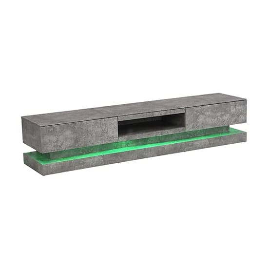 Stalely Wooden TV Stand In Concrete Effect With Multi LED Lighting