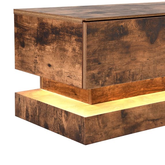 Stalely Wooden TV Stand In Rustic Oak With Multi LED Lighting