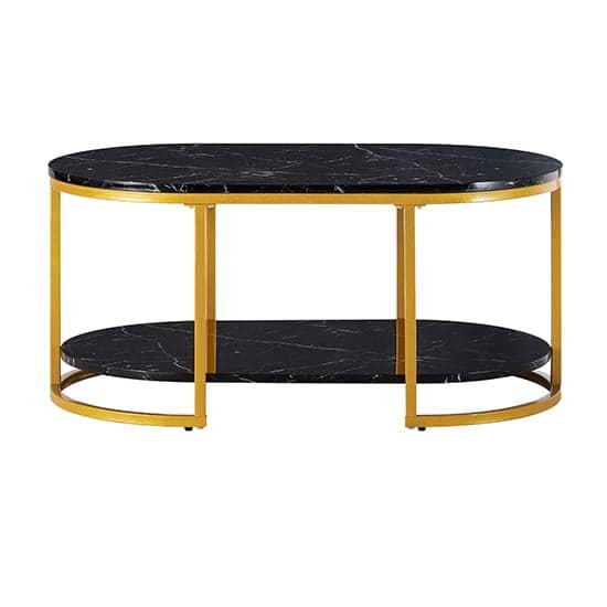 Starkville High Gloss Coffee Table In Black Milano Marble Effect