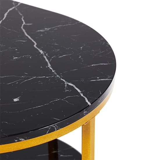 Starkville High Gloss Coffee Table In Black Milano Marble Effect