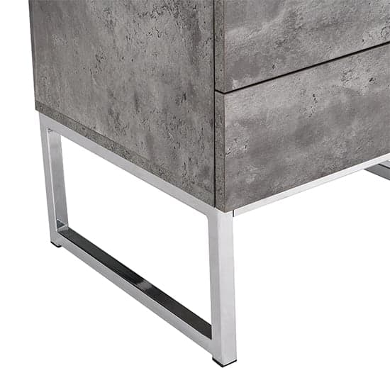 Strasburg Bedside Cabinet With 3 Drawers In Concrete Effect