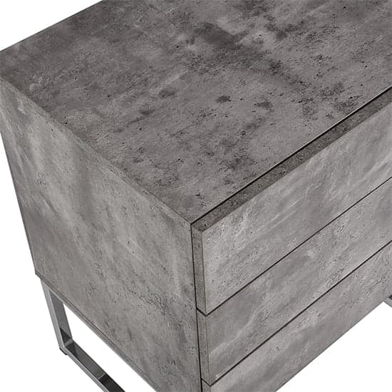 Strasburg Bedside Cabinet With 3 Drawers In Concrete Effect