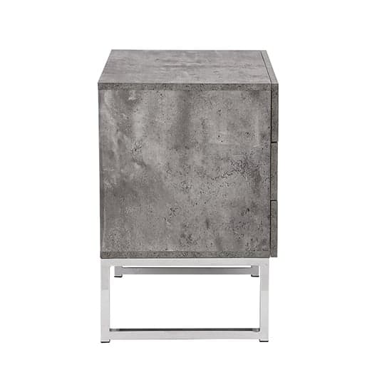 Strasburg Bedside Cabinet With 3 Drawers In Concrete Effect