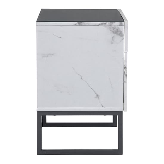 Strasburg Gloss Bedside Cabinet And 2 Drawer In Diva Marble Effect