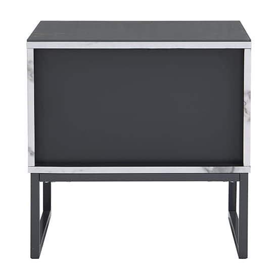 Strasburg Gloss Bedside Cabinet And 2 Drawer In Diva Marble Effect