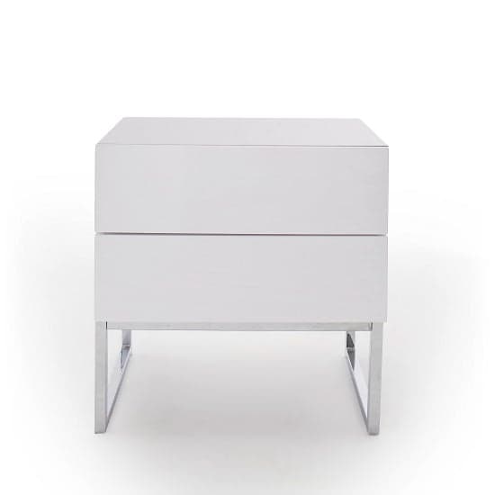 Strasburg High Gloss Bedside Cabinet With 2 Drawers In White