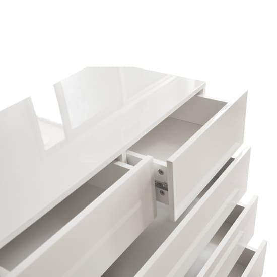 Strasburg High Gloss Chest Of 5 Drawers In White